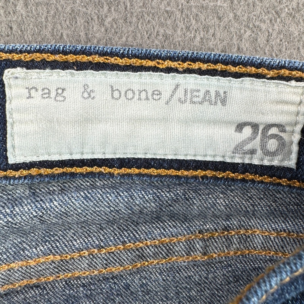 Rag & Bone "Kensington" Jeans Women 26 Skinny Whiskered Stretch 28x29 Low Rise - Picture 6 of 11